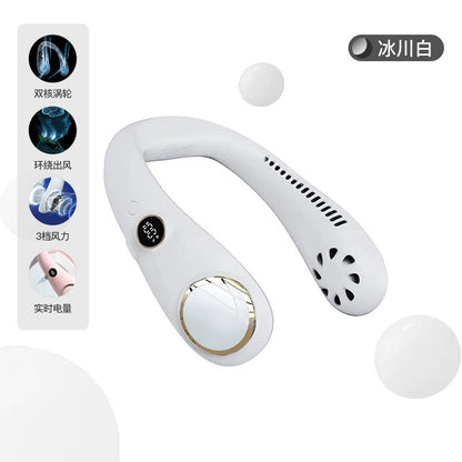 USB Rechargeable LED Neck Fan for Outdoor Use