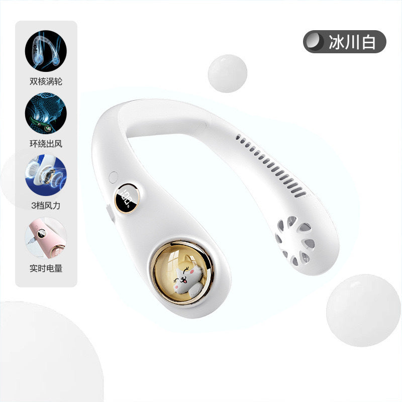 USB Rechargeable LED Neck Fan for Outdoor Use