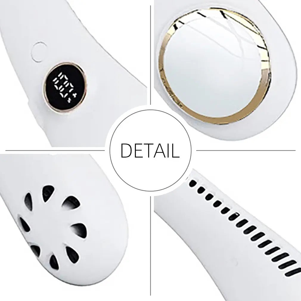 USB Rechargeable LED Neck Fan for Outdoor Use