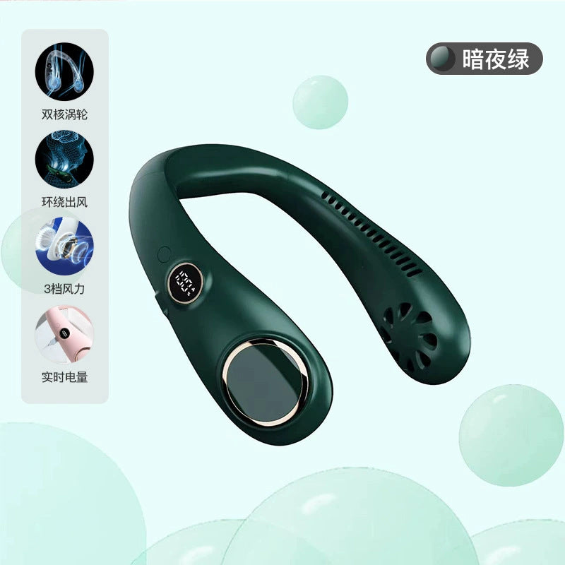 USB Rechargeable LED Neck Fan for Outdoor Use