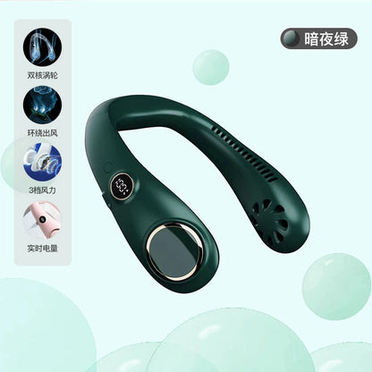 USB Rechargeable LED Neck Fan for Outdoor Use
