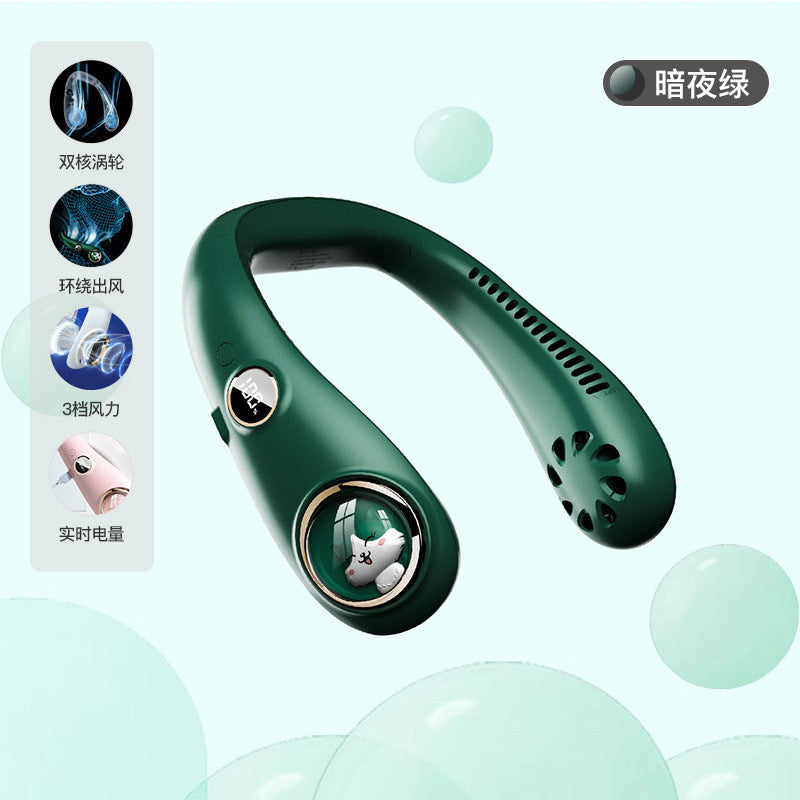 USB Rechargeable LED Neck Fan for Outdoor Use