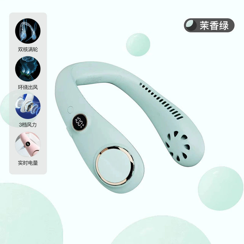 USB Rechargeable LED Neck Fan for Outdoor Use