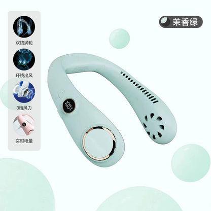 USB Rechargeable LED Neck Fan for Outdoor Use